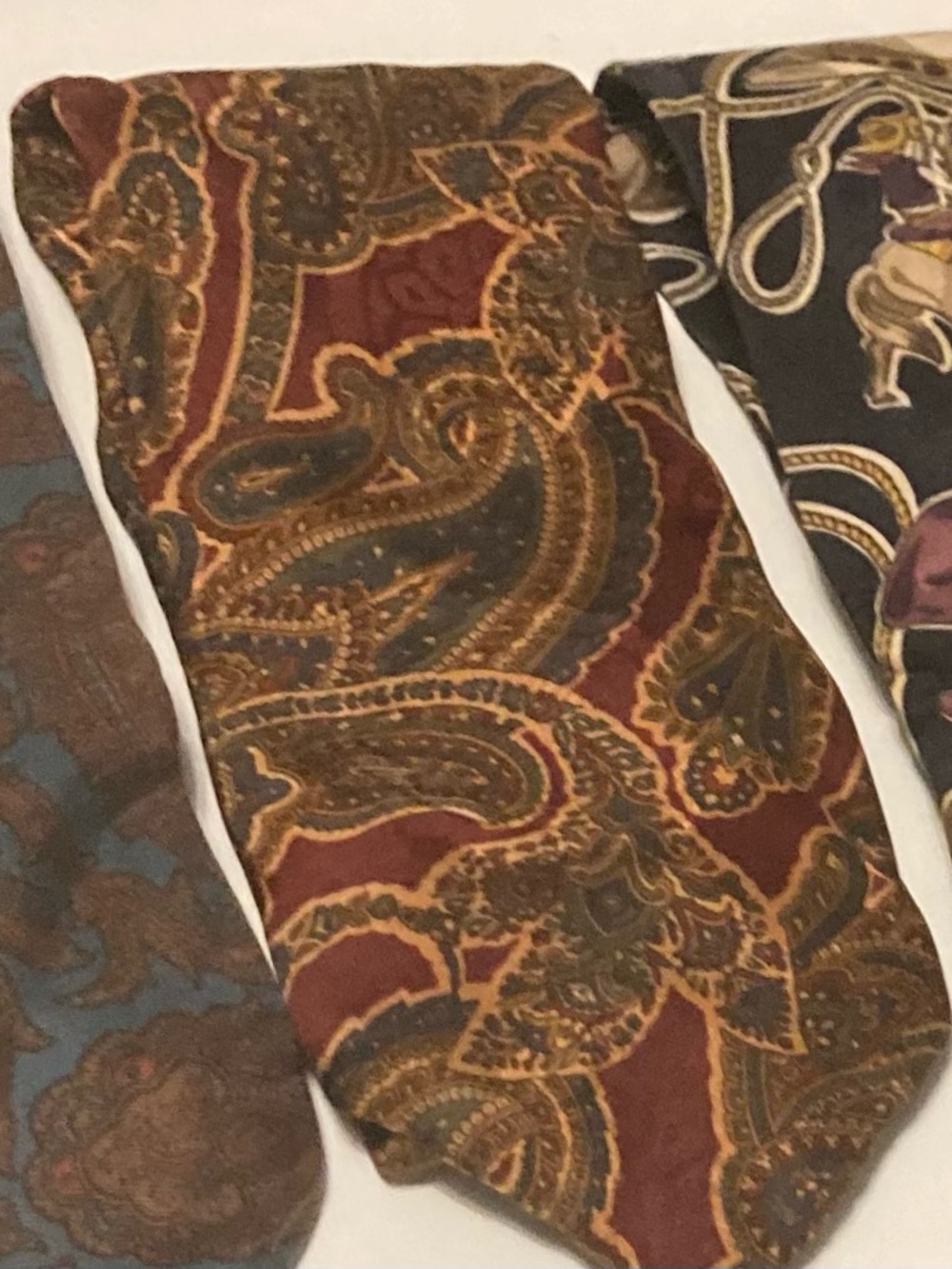 5 Designer Silk Classic Paisley Blue and Brown Men's Tie - Picture 2 of 8